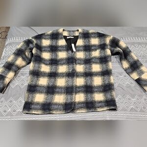 Madewell Brushed Jacquard Wrap Front Plaid Cardigan Size XS